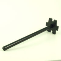 Disposable steel spanner for drums, plastic key