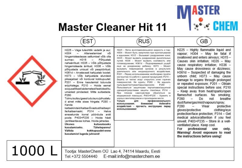 Master Cleaner Hit 11 MaterChem