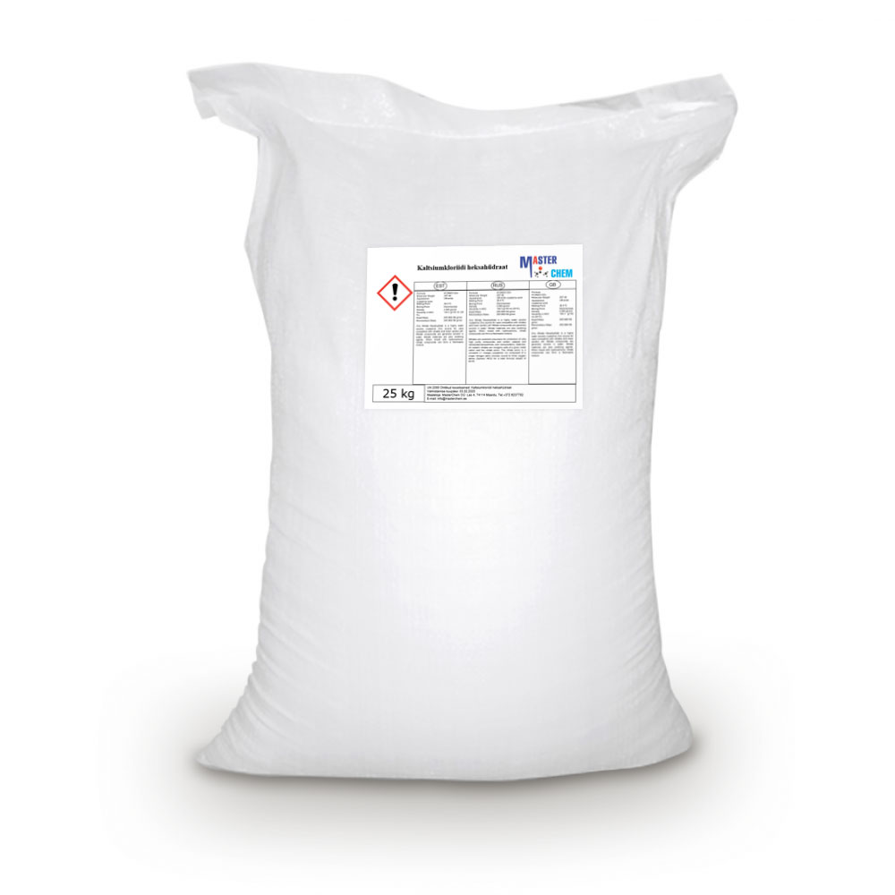 Calcium chloride hexahydrate (CAS 7774-34-7) 25kg MasterChem Calcium chloride hexahydrate (CAS 7774-34-7) 25kg MasterChem
