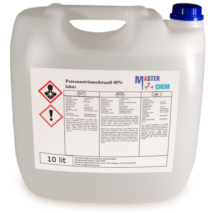 Pentasodium edetate 40% solution (CAS 140-01-2)